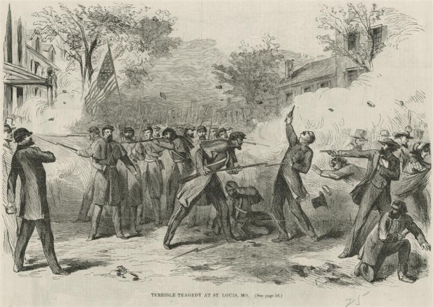 Civil War street battle